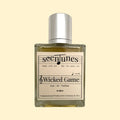 scenTunes Wicked Game Eau de Parfum 50 ml in een glazen flacon met zilverkleurige dop en crèmekleurig etiket.